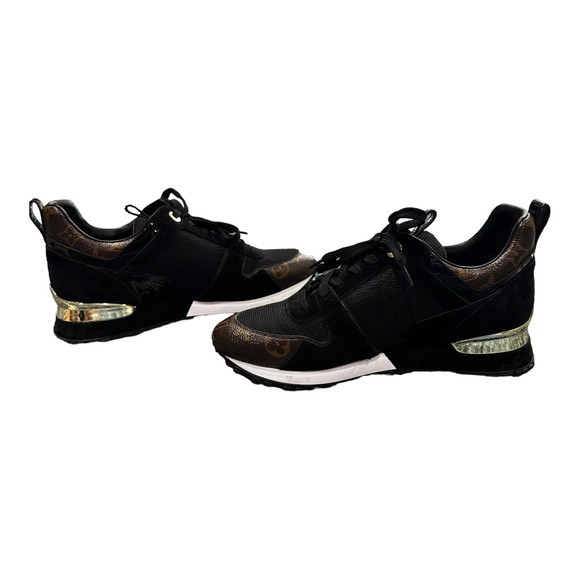 Louis Vuitton Run Away Sneaker size 39/8.5 Black Brown Gold LV Women’s shoe-Sold - Picture 15 of 16